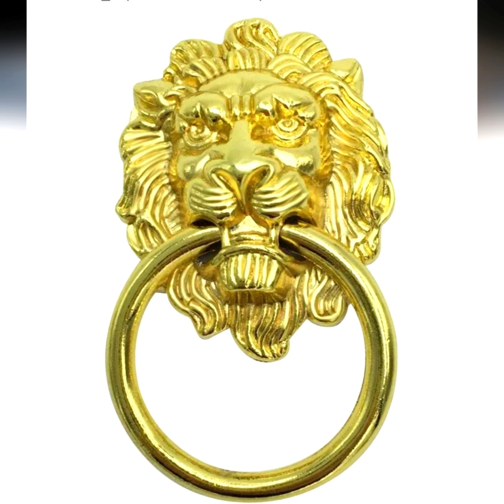 BRAND NEW Gothic Lion Bust Head Chrome Gold Set Of 6 Cabinet Hardware